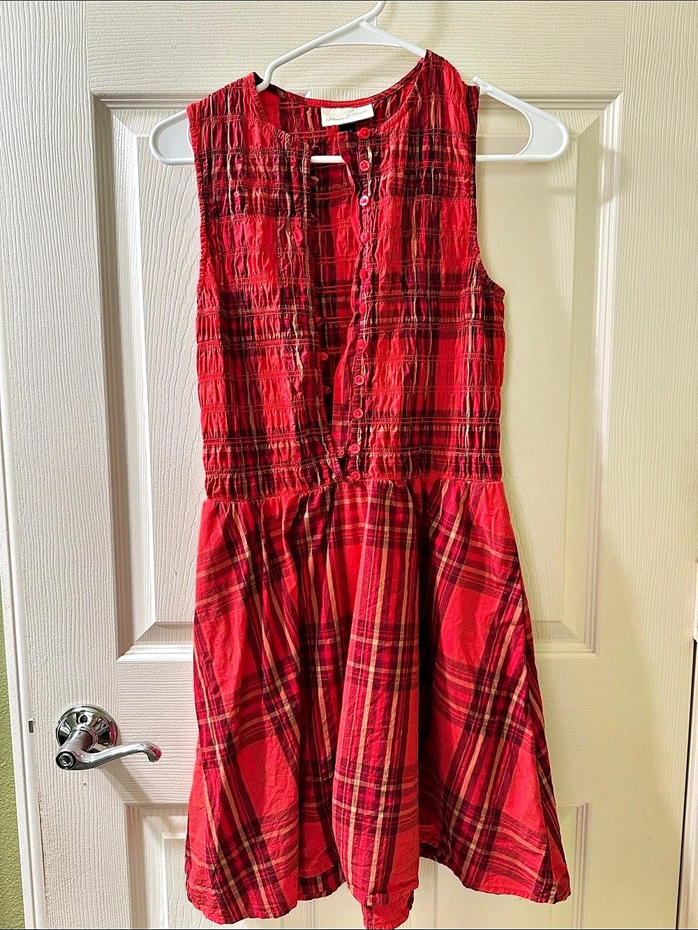 Mini A-Line Dress Plaid Red & Black